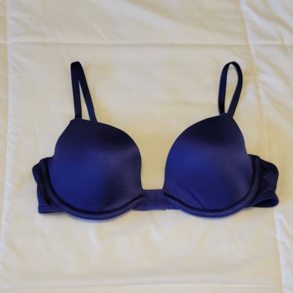 Wonderbra navy underwire padded effect push up bra sz: 34C - Picture 3 of 5